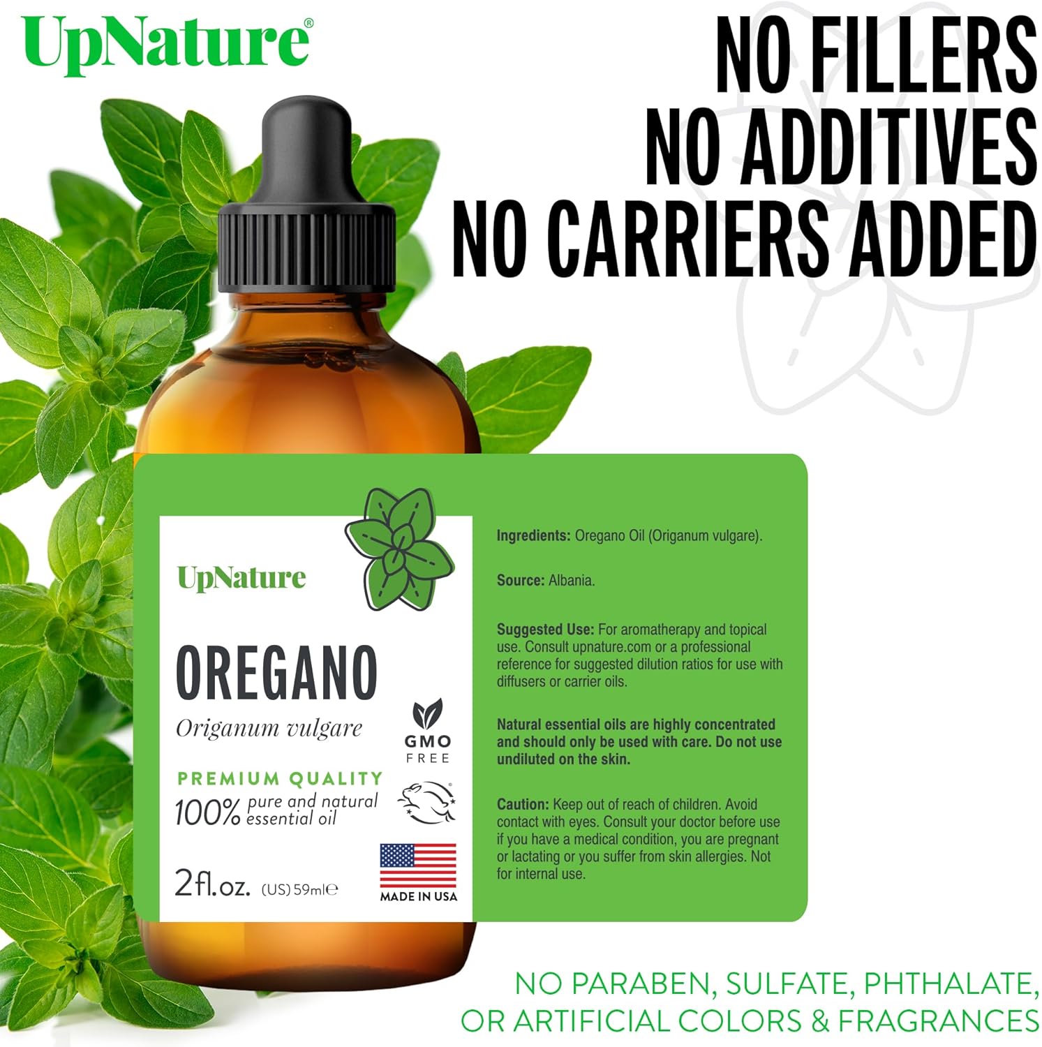 UpNature Oregano Oil - Huge 2oz - 100% Pure Oregano Essential Oil 24hrsmart